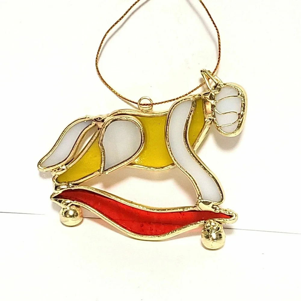 Vintage‎ Christmas Ornament Stained Glass Horse